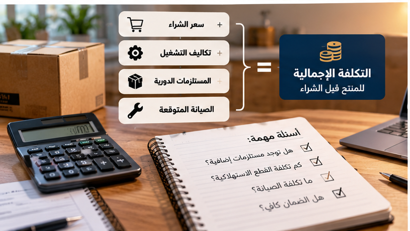 حساب التكلفة الإجمالية للمنتج قبل الشراء